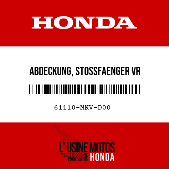 image de 61110-MKV-D00 ABDECKUNG, STOSSFAENGER VR