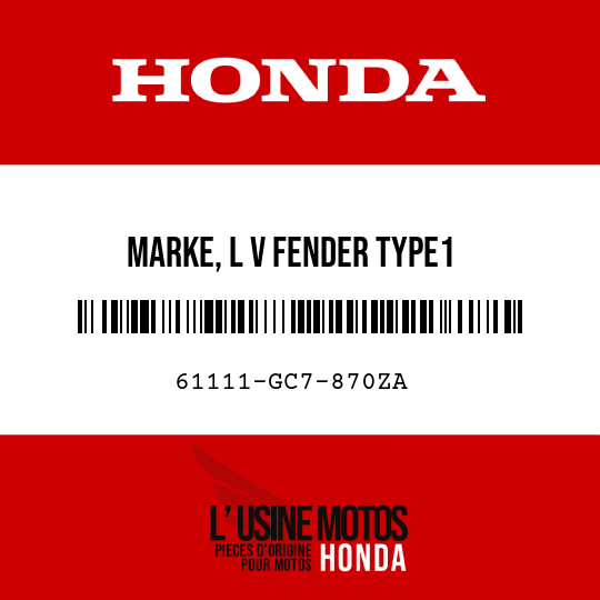image de 61111-GC7-870ZA MARKE, L V FENDER TYPE1