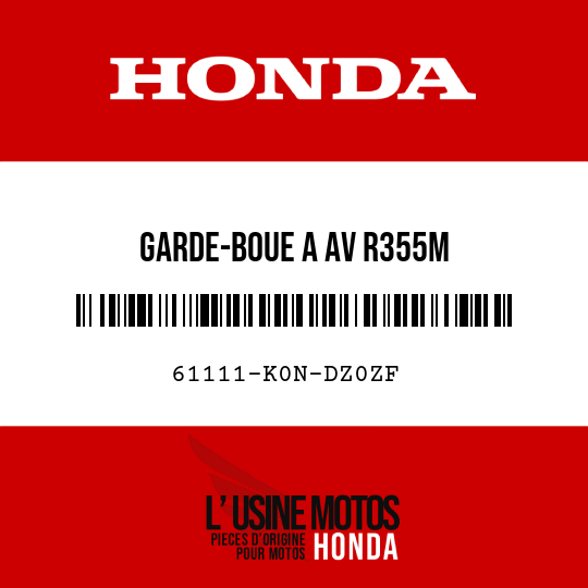 image de 61111-K0N-DZ0ZF GARDE-BOUE A AV R355M