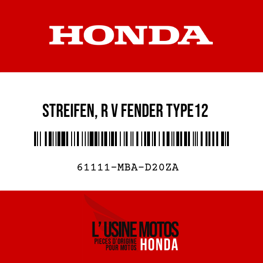 image de 61111-MBA-D20ZA STREIFEN, R V FENDER TYPE12