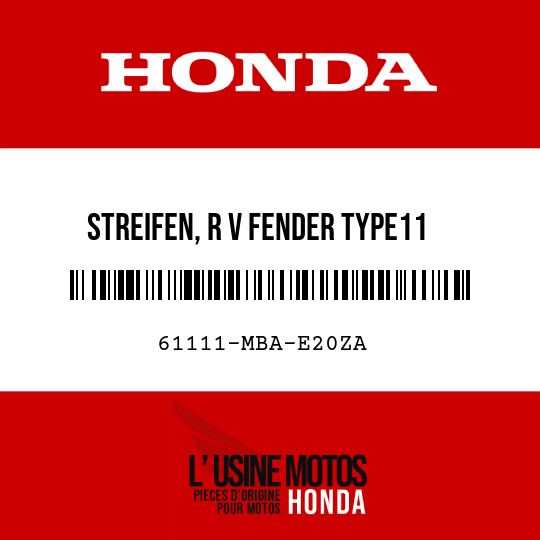image de 61111-MBA-E20ZA STREIFEN, R V FENDER TYPE11