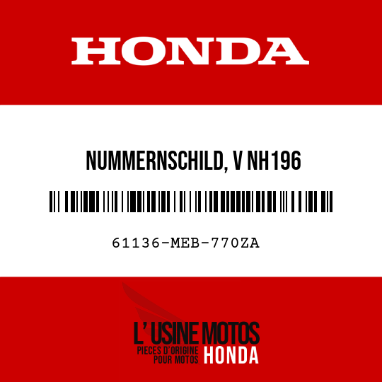 image de 61136-MEB-770ZA NUMMERNSCHILD, V NH196 