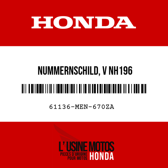 image de 61136-MEN-670ZA NUMMERNSCHILD, V NH196 