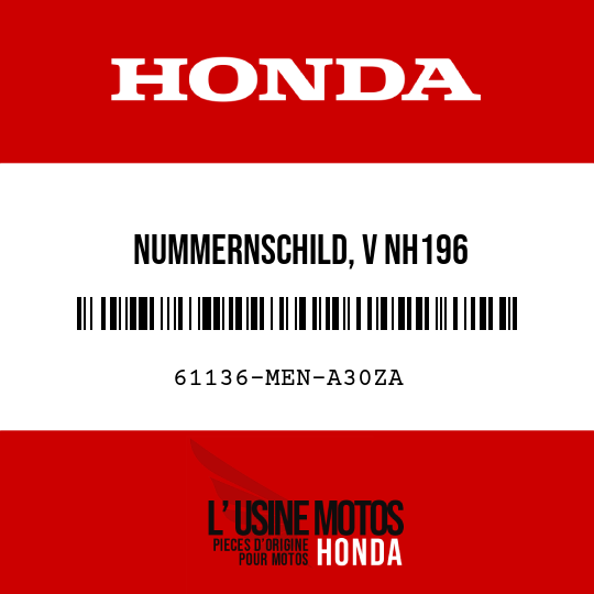 image de 61136-MEN-A30ZA NUMMERNSCHILD, V NH196