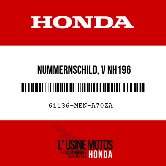 image de 61136-MEN-A70ZA NUMMERNSCHILD, V NH196