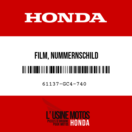 image de 61137-GC4-740 FILM, NUMMERNSCHILD
