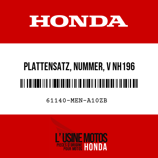 image de 61140-MEN-A10ZB PLATTENSATZ, NUMMER, V NH196