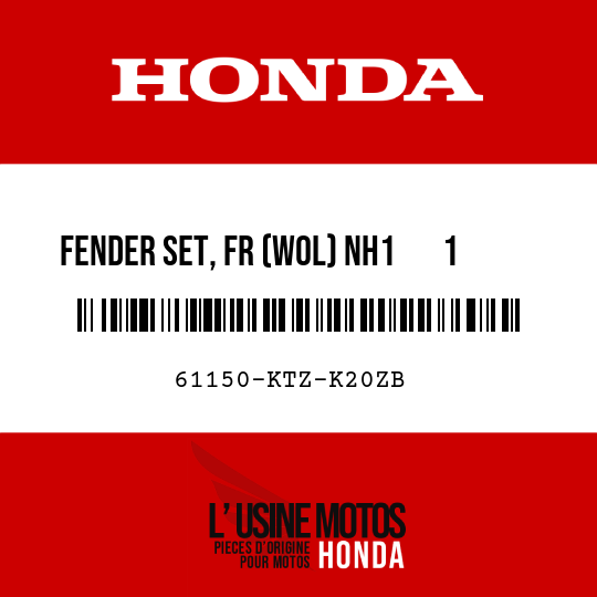 image de 61150-KTZ-K20ZB FENDER SET, FR (WOL) NH1       1 (NH1       1 BLACK)