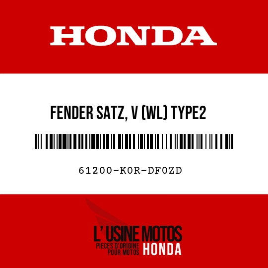 image de 61200-K0R-DF0ZD FENDER SATZ, V (WL) TYPE2