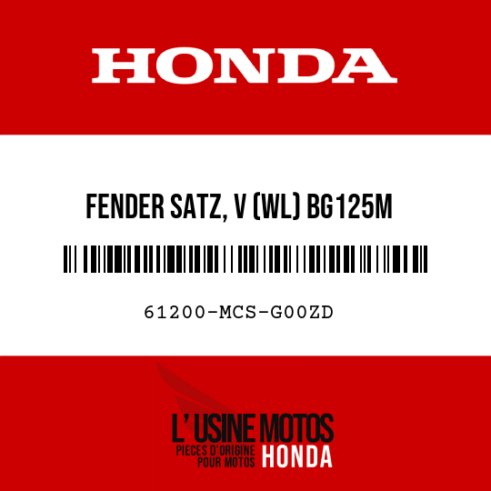 image de 61200-MCS-G00ZD FENDER SATZ, V (WL) BG125M 