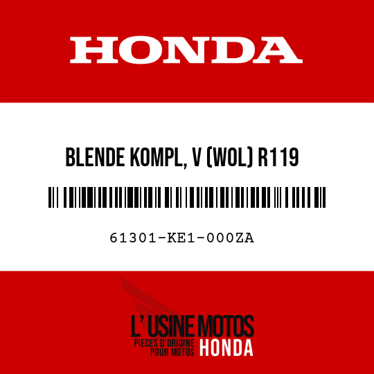 image de 61301-KE1-000ZA BLENDE KOMPL, V (WOL) R119 