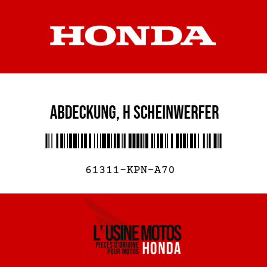 image de 61311-KPN-A70 ABDECKUNG, H SCHEINWERFER