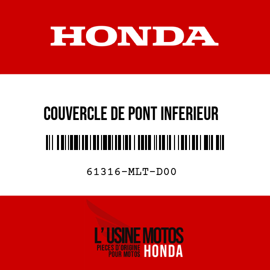 image de 61316-MLT-D00 COUVERCLE DE PONT INFERIEUR