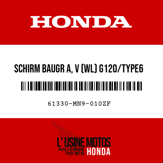 image de 61330-MN9-010ZF SCHIRM BAUGR A, V (WL) G120/TYPE6 
