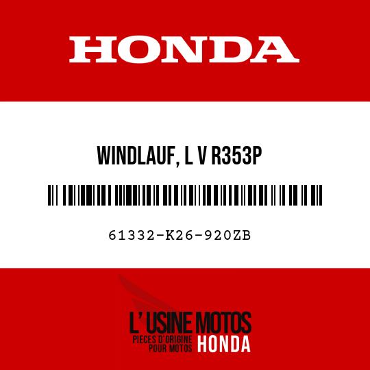 image de 61332-K26-920ZB WINDLAUF, L V R353P