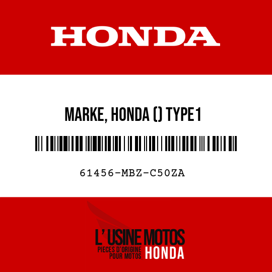 image de 61456-MBZ-C50ZA MARKE, HONDA () TYPE1