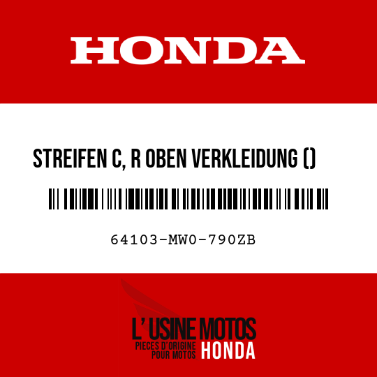 image de 64103-MW0-790ZB STREIFEN C, R OBEN VERKLEIDUNG () TYPE6
