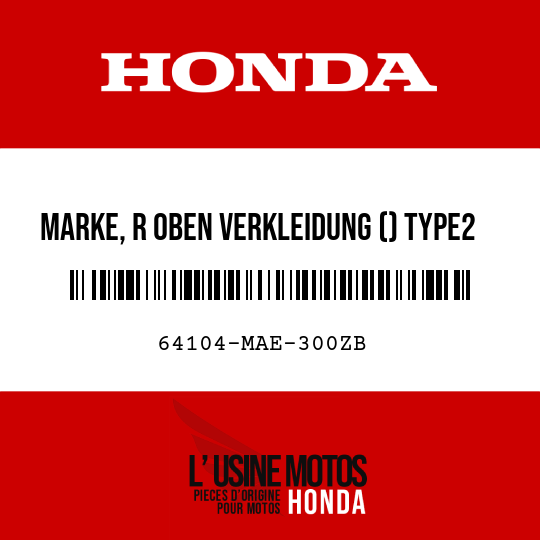 image de 64104-MAE-300ZB MARKE, R OBEN VERKLEIDUNG () TYPE2 