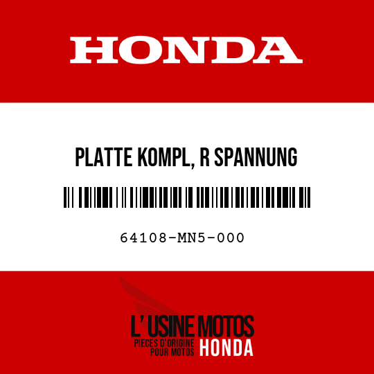 image de 64108-MN5-000 PLATTE KOMPL, R SPANNUNG