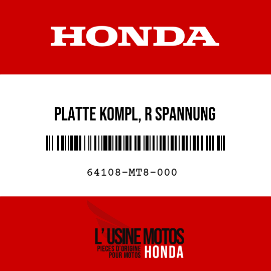 image de 64108-MT8-000 PLATTE KOMPL, R SPANNUNG