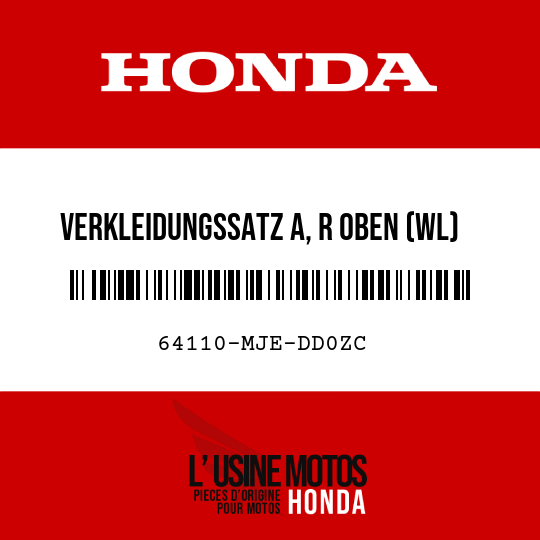 image de 64110-MJE-DD0ZC VERKLEIDUNGSSATZ A, R OBEN (WL) TYPE1