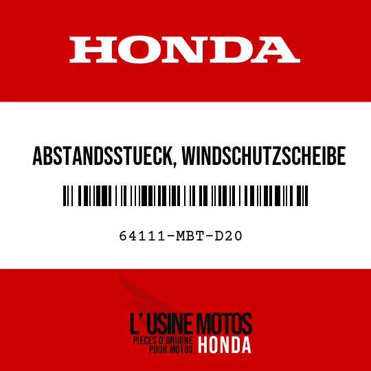 image de 64111-MBT-D20 ABSTANDSSTUECK, WINDSCHUTZSCHEIBE