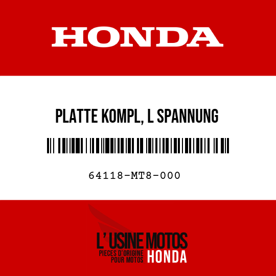 image de 64118-MT8-000 PLATTE KOMPL, L SPANNUNG