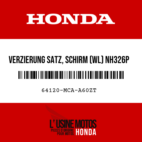 image de 64120-MCA-A60ZT VERZIERUNG SATZ, SCHIRM (WL) NH326P 
