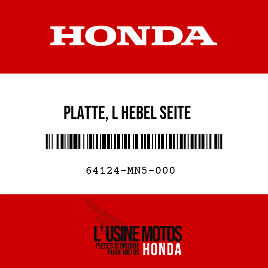 image de 64124-MN5-000 PLATTE, L HEBEL SEITE