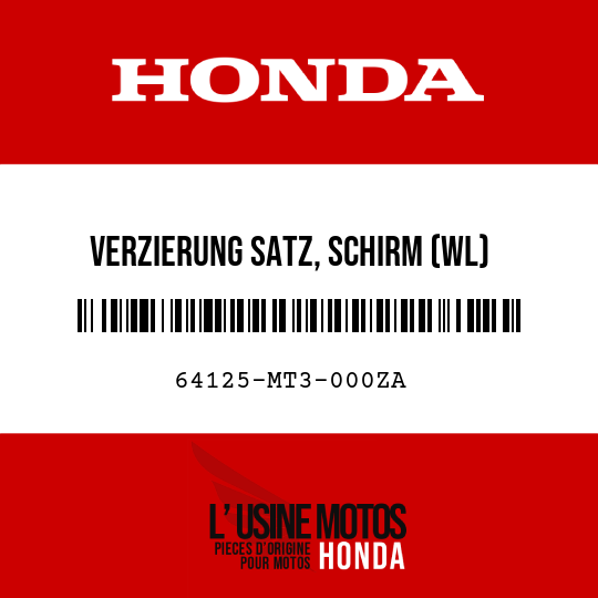 image de 64125-MT3-000ZA VERZIERUNG SATZ, SCHIRM (WL) NH1/TYPE1 