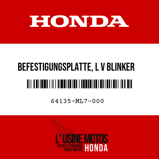 image de 64135-ML7-000 BEFESTIGUNGSPLATTE, L V BLINKER