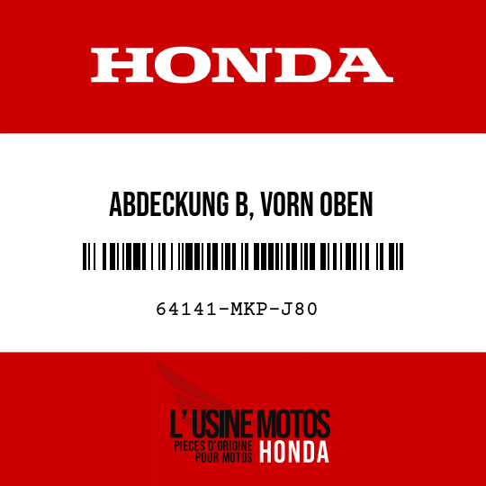 image de 64141-MKP-J80 ABDECKUNG B, VORN OBEN