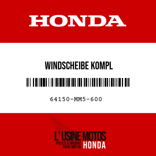 image de 64150-MM5-600 WINDSCHEIBE KOMPL