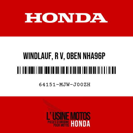 image de 64151-MJW-J00ZH WINDLAUF, R V, OBEN NHA96P