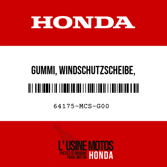 image de 64175-MCS-G00 GUMMI, WINDSCHUTZSCHEIBE, EINSTELLER