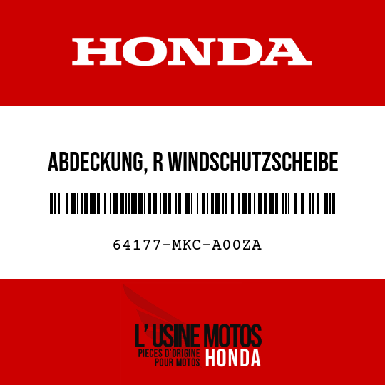 image de 64177-MKC-A00ZA ABDECKUNG, R WINDSCHUTZSCHEIBE NHA86M