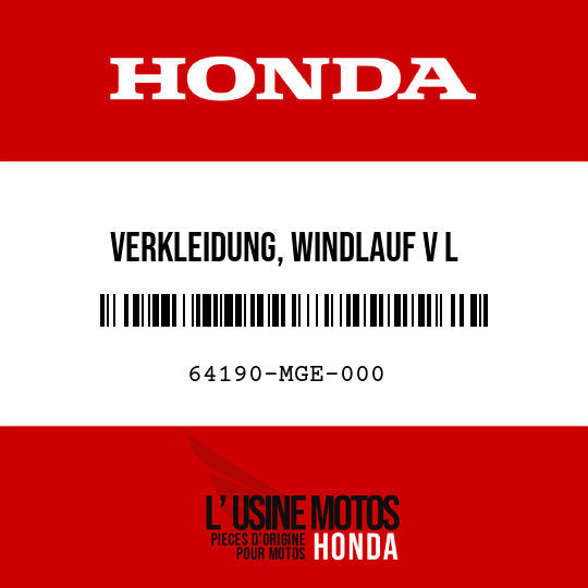 image de 64190-MGE-000 VERKLEIDUNG, WINDLAUF V L