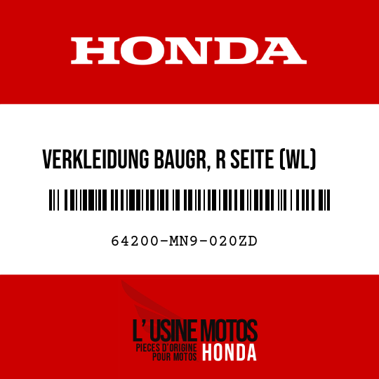 image de 64200-MN9-020ZD VERKLEIDUNG BAUGR, R SEITE (WL) YR158M/TYPE4 