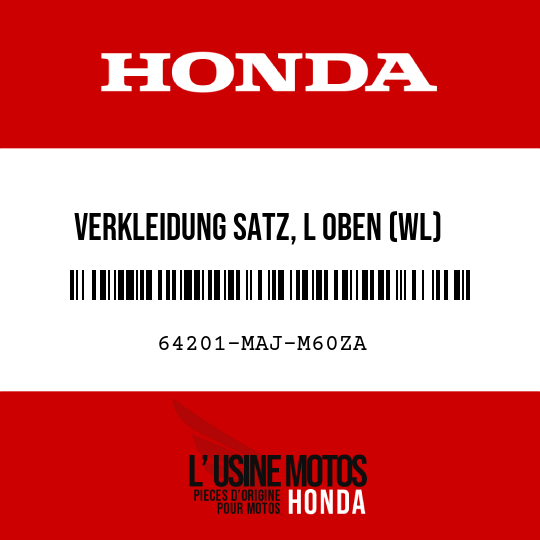 image de 64201-MAJ-M60ZA VERKLEIDUNG SATZ, L OBEN (WL) TYPE23 