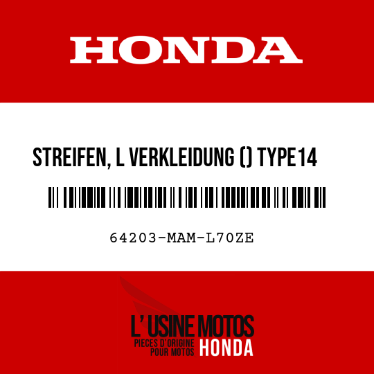 image de 64203-MAM-L70ZE STREIFEN, L VERKLEIDUNG () TYPE14