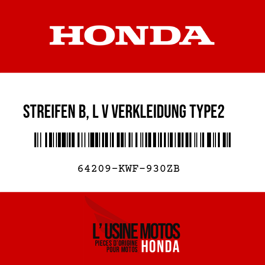 image de 64209-KWF-930ZB STREIFEN B, L V VERKLEIDUNG TYPE2