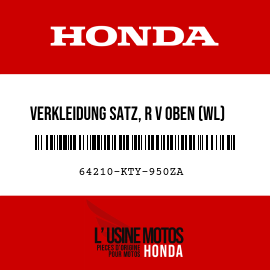 image de 64210-KTY-950ZA VERKLEIDUNG SATZ, R V OBEN (WL) TYPE1