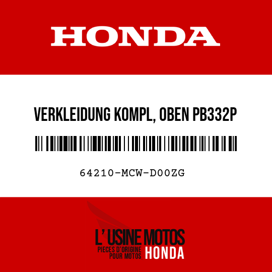 image de 64210-MCW-D00ZG VERKLEIDUNG KOMPL, OBEN PB332P 