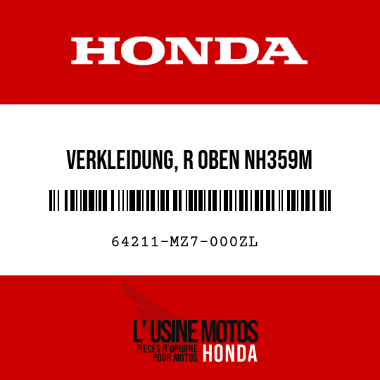 image de 64211-MZ7-000ZL VERKLEIDUNG, R OBEN NH359M 