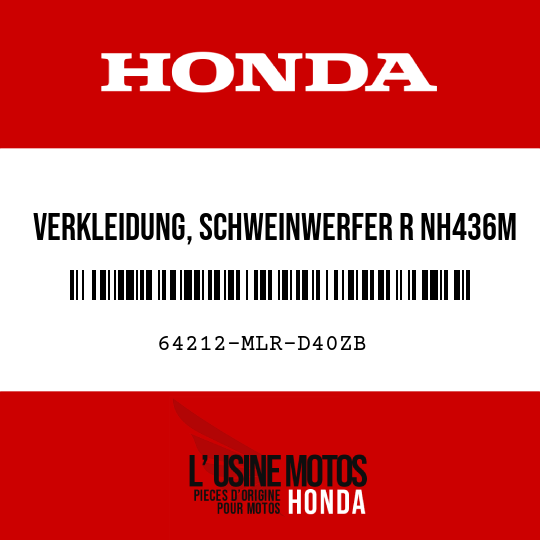 image de 64212-MLR-D40ZB VERKLEIDUNG, SCHWEINWERFER R NH436M (NH436M SCHIESSPULVER, MATTES SCHWARZ-METALLIC)