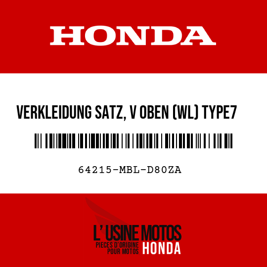 image de 64215-MBL-D80ZA VERKLEIDUNG SATZ, V OBEN (WL) TYPE7 