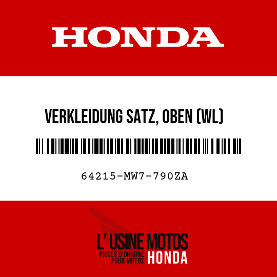 image de 64215-MW7-790ZA VERKLEIDUNG SATZ, OBEN (WL)
