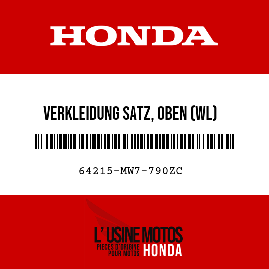 image de 64215-MW7-790ZC VERKLEIDUNG SATZ, OBEN (WL)