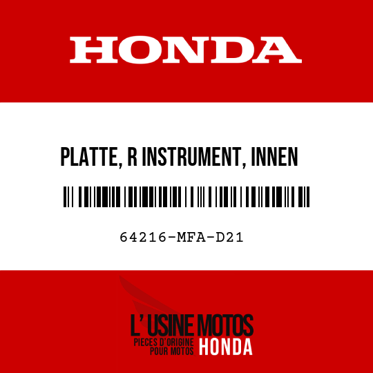 image de 64216-MFA-D21 PLATTE, R INSTRUMENT, INNEN