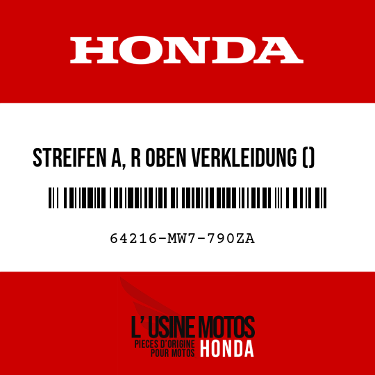 image de 64216-MW7-790ZA STREIFEN A, R OBEN VERKLEIDUNG () TYPE11 